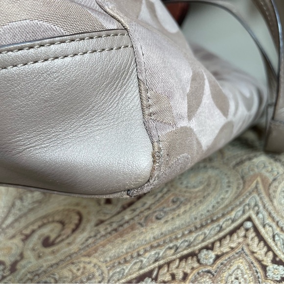 Coach F25501 Taylor Op Art Alexis Carryall Shoulder Tote Handbag Taupe Beige Bag - Picture 13 of 16